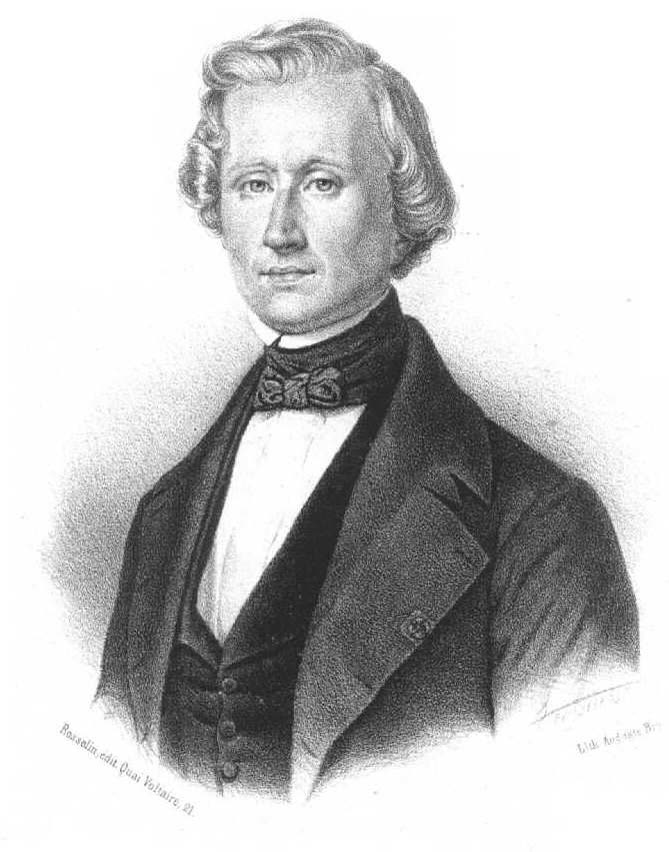 Urbain Le Verrier in middle age, engraved portrait in formal dress.