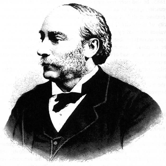 A photographic portrait of Lord Rayleigh in later life, in a dark suit, seated.