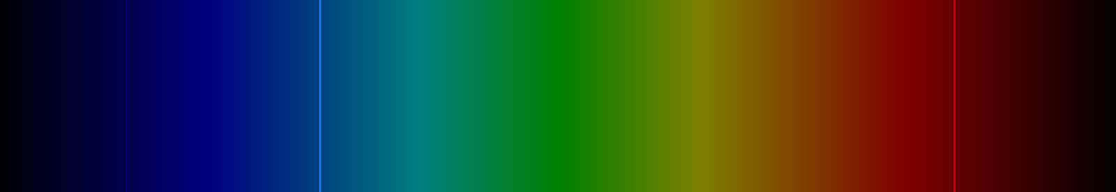 The visible emission spectrum of hydrogen: four bright lines — deep red, cyan, blue and violet — on black.