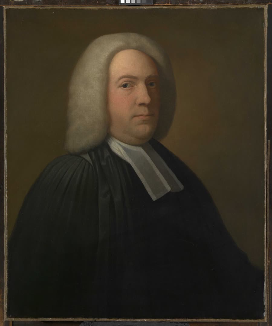 Painted portrait of James Bradley in eighteenth-century dress and wig.